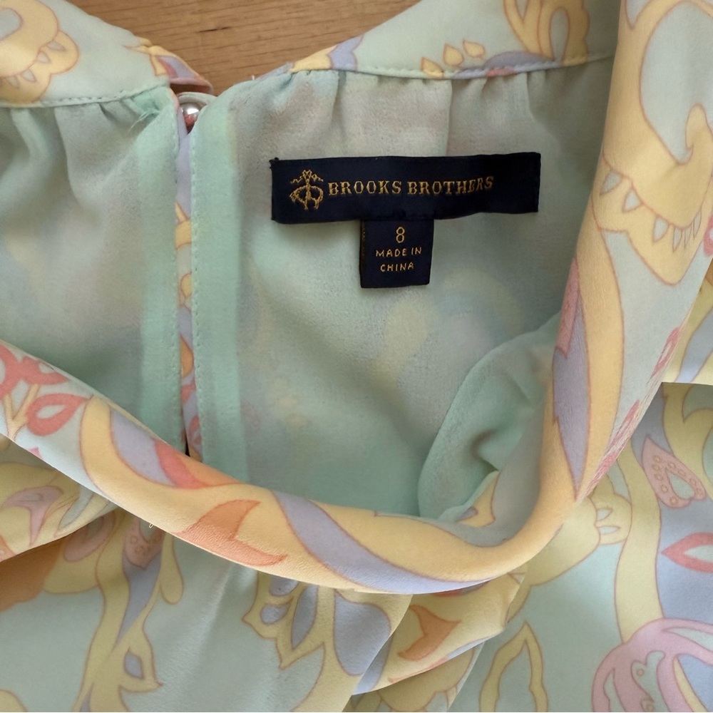 Brooks Brothers Size 8 Pastel Paisley Shift Dress - Picture 4 of 8